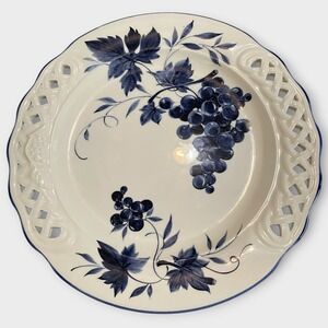 Brunelli Italy Grape Lattice Charger Dinner Plate 12" Serving Dish Vintage